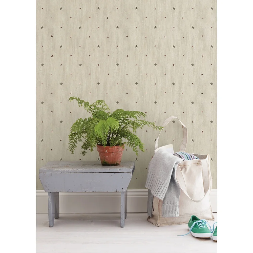 Wallpaper Bryndle Grey Barnstar & Sprigs